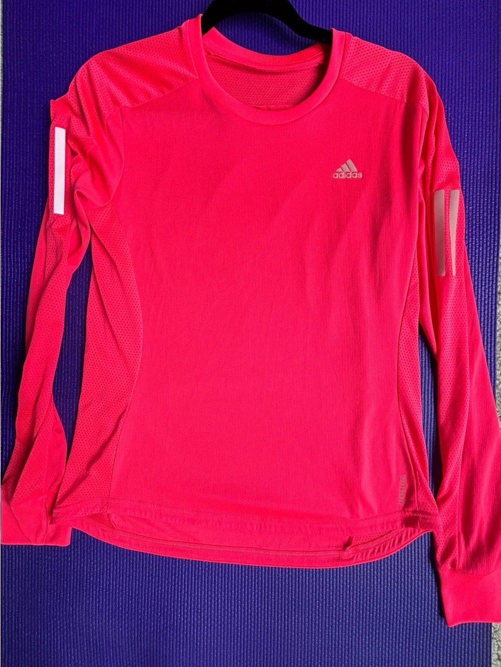 Adidas Women Neon Pink Long Sleeve Running Top